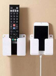 3/1pc Big Punch-Free Mobile Phone Holder Wall Mount Stand Remote Control Organizer Storage Box Charging Bedside Container Rack