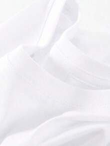 220 Grams Round Neck Short Sleeve Men's T-Shirt, Creative Printing Pattern, Simple Design, Knitting Process, Soft And Comfortable, Suitable For Campus Wear, Party Gathering, Daily Wear, A Good Choice For Family And Friends2025 - White 9 - View 3