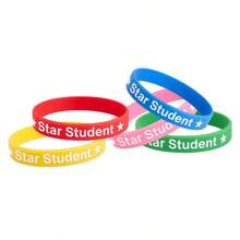 hoojojo 1/3/5/10 Peças Pulseiras de Silicone, Braceletes de Recompensa de Aluno Estrela, Elásticos de Borracha Motivacionais Elásticos, Acessórios de Recompensa de Aprendizagem Divertidos para Sala de Aula, Lembrancinhas Fofas de Festa, Decorações, Acessórios Diários, Decoração Criativa para Casa, Itens Essenciais para Voltar à Escola, Acessórios de Interação Significativa Pais-Filhos, Adequado para Famílias, Salas de Aula, Festas