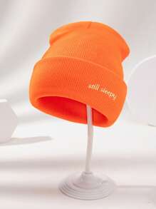 1 件男女通用“Still Sleepy”字母刺绣弹力便帽，户外休闲时尚薄针织帽，适合日常穿着，秋冬，馈赠佳品 - A - 查看 8