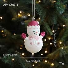 Decoração de Natal de plástico vermelho com glitter, em formato de bolo de desenho animado, urso, enfeites para árvore de Natal para vitrine, decoração de Natal e decoração de inverno para quarto.