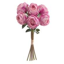 Artificial Silk Flower Realistic Faux Long Stem Daisy Flower With Leaves For Home Kitchen Party Table Vase Decor - Hot Pink - View 6