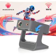 DONGYING Home Projector, High Definition, Supports Mobile Phone Connection, Swivel Stand, Projection, Touch Screen, Suitable For Bedroom Wall Projection - UK Plug(220-240V) - View 3