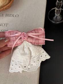 1pc Elegant Bowknot Mesh Veil Hair Clip, Gorgeous Spring Clip For Daily Wear & Party, School Stuff, College, Bows, Cute, Classy, Winter Outfit Women, Hair Accessories