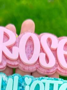 One Piece Of Customized Personalized Keychain/Acrylic Keychain/Diaper Bag Label/Lunch Box Label/Backpack Name Label/General Label/Acrylic Name Label/Autumn And Winter Name Label/Suitable For Birthday Gifts, Back To School Season, Christmas, Easter, Christmas And Other Holiday Gifts,Christmas Gift Supplies - Multicolor - View 4