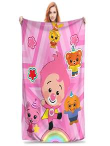 Plims Cartoon Clown Blankets Flannel Textile Decor Breathable Lightweight Throw Blanket For Sofa Outdoor Rug Piece - trắng - Xem 1
