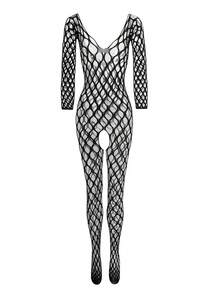 1 bộ đồ lót gợi cảm cỡ lớn dành cho nữ, áo liền thân lưới tay dài, áo bodysuit hở lưng, áo liền quần lưới, thích hợp cho những buổi hẹn hò lãng mạn và những đêm tiệc tùng. - màu đen - Xem 7