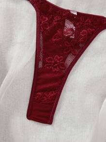 Conjunto de lencería sexy para mujer con blusa de encaje con tirantes finos y espalda descubierta y braga tipo g-string
