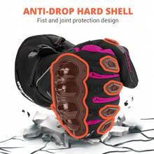 1 双摩托车手套骑行手套全指手套触摸屏摩托赛车手套户外摩托车防护越野摩托车暖手器骑行配件摩托车骑行必需品男女骑士礼物 - 彩色 - 查看 6