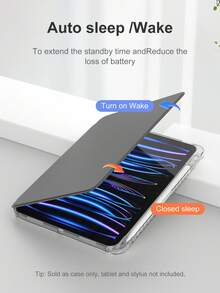 Acrylic Transparent Crystal Protective Case, Compatible With Sleep/Wake Function IPad, Compatible With IPad And Tablet PCs, 360-Degree Rotating Protective Case, Compatible With IPad Mini 4/5/6 (9.7 Inch) And IPad (10.2 Inch), IPad Air 4/5/6 (10.9 Inch), Suitable For 10th Generation IPad, Soft TPU Material Frame, Compatible With 10th Generation IPad, IPad Pro (11 Inch), IPad Air (11 Inch, M2), IPad Air (13 Inch) And IPad Pro (11 Inch, M4) - Black - Black - View 4