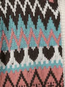 Áo khoác cardigan tay dài họa tiết hình học cỡ lớn, thường ngày cho mùa thu/đông - trắng - Xem 3