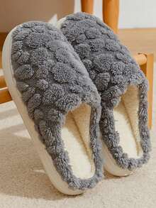 Madebyblanc 秋冬情侣保暖拖鞋，室内防滑保暖毛绒拖鞋 - 彩色 - 查看 16