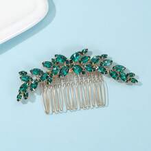 1pc Luxurious Bridal Wedding Hair Comb - Elegant Silver Alloy With Crystal Rhinestones For Holiday Party