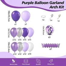 127 Stücke Lila Ballon Girlande Bogen Set - 5 10 18 Zoll Lavendel Lila Dunkel Lila Konfetti Metallic Latex Ballons für Schmetterling Baby Dusche Geburtstag Hochzeit Prinzessin Party Dekorationen