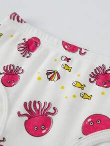 6pcs/Pack Girls' Cotton Mermaid, Heart, Rainbow Printed Underwear Briefs - Multicolor - View 7