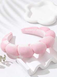 1/3pcs High-Crowned Hair Accessory For Women - Face Washing And Bathing - Face Protection Wristband - Hair Band With Cloud-Shaped Sponge - Makeup Removal Headband - Hair Tying Band - Hair Accessory Set Hair Accessaries