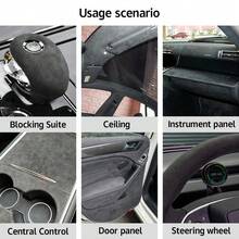 1 Rolle Kunstsuede Stoff selbstklebende Polsterreparaturband, Innenraum Renovierung Flicken für Armaturenbrett, Armlehne, Schalthebel, kreative Modifikation, kostengünstig, kratzfeste Auto Innenraum Aufkleber - mehrfarbig - Übersicht 12