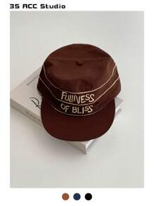 优雅英伦风复古格纹平顶帽，豹纹平檐高端刺绣棒球帽，网红同款，秋冬文艺范儿十足，时尚软顶鸭舌帽，大头很讨喜 - 平頂 - 查看 20