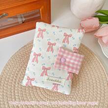 Handmade Fabric Bow Book Cover, Notebook/Journal Protective Sleeve, Student Gift (Excluding Inner Pages) - Multicolor - View 4