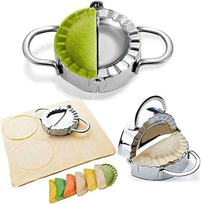 Dumpling Maker - Dumpling Press/Stainless Steel Empanada Press/Pie Ravioli Dumpling Wrappers  Kitchen Accessories (9.5cm/3.74 Large)