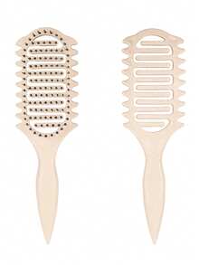 适用于卷发、波浪发和卷曲发的卷发梳 - 气流空心设计，可快速干燥并增强卷发，防毛躁顺发梳，干湿两用，轻巧无拉力梳，适合儿童、青少年和小女孩，非常适合旅行、居家、沙龙，用于定型卷发的梳子