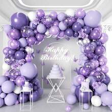 127 Stücke Lila Ballon Girlande Bogen Set - 5 10 18 Zoll Lavendel Lila Dunkel Lila Konfetti Metallic Latex Ballons für Schmetterling Baby Dusche Geburtstag Hochzeit Prinzessin Party Dekorationen