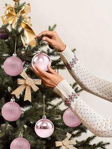 44 quả cầu trang trí Giáng sinh, đồ trang trí cây thông Noel, quả cầu nhựa treo chống vỡ, thích hợp cho cây thông Noel, ngày lễ, tiệc cưới, trang trí cửa sổ Giáng sinh, sinh nhật, ngày Valentine, lễ Phục sinh, nhà cửa, trang trí tường văn phòng, bộ trang trí cây thông Noel hoàn chỉnh, tạo không khí lễ hội - Quà tặng Giáng sinh, Kích thước: 7/6/5/4/3cm (2.8/2.4/1.9/1.6/1.2 inch) - Hồng - Xem 4