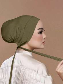 1pc Women's Solid Color Modal Headband With Adjustable Drawstring, Suitable For Daily Wear