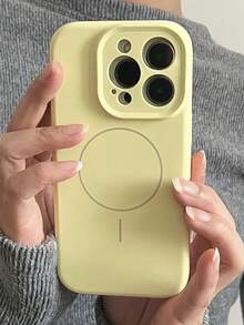 1pc Matte Liquid Silicone Minimalist Magnetic Phone Case, Compatible With IPhone 17 Air 16 15 14 13 12 Pro Max Plus, Supports Wireless Charging, Soft Silicone Back Cover