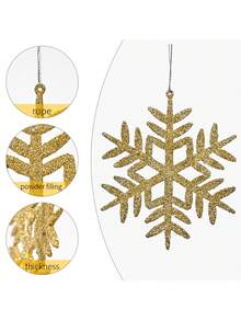4 Stücke/Packung künstliche glitzernde Schneeflocken, Weihnachtsdekoration, geeignet für Weihnachtsbaum Dekoration