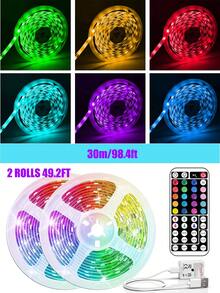 NBBUFF 16-100ft LED Strip Lights, Suitable For Room Decoration, Remote Control Color Changing Lights, Adjustable Color And Brightness, 6 DIY Modes, Applicable For Bedroom Decor, Home Decor, TV Backlight, Living Room, Halloween, Christmas Decoration, Also A Great Gift - Multicolor Light - View 13