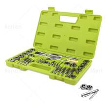 Juego De Pulgada Acero Machuelos Y Terrajas, 40 Pcs - Verde - Ver 3