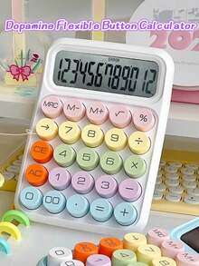 1pc 12-Digit Large Display Dopamine Calculator, Made Of High-Quality Material, Mechanical Keyboard, Suitable For School, Office, Retail, Classroom Prizes, Back To School - Purple - View 5