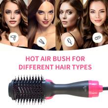 热风梳、吹风机直发器、家用拉直卷发干燥吹风梳、带铝管梳头的热风刷、适合所有发质的电动发梳、节日礼物 - 查看 3