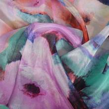 100% Mulberry Silk Scarf For Women Lightweight Long Scarves Beach Wraps Cover Up -Travel Photography Scarfhalloween - 紫色粉紅色 - 查看 7