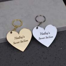 Customized Heart-Shaped Keychains (10/30/50/100/200 Pieces) - Multicolor - View 3