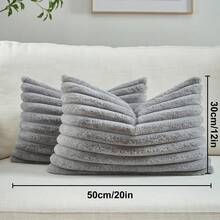 1pc Solid Color Cushion Cover, Multi-Color Options, Warm And Comfortable, Plush Surface, Zipper Closure, Insert Not Included, Fits 12x20/16x16/18x18 Inch, Machine Washable, Autumn Decor, Room Decor, Back To School, School Supplies - Multicolor - View 15