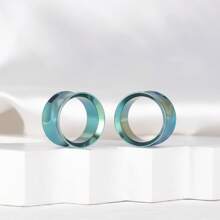 2 件装 全新日常耳塞 316 不锈钢圆形耳塞 耳洞穿孔 女士身体首饰扩张器拉伸器 - 圓形 - 查看 9