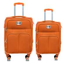 Set Of 2 Travel Suitcases, 20 And 18 Inches, With Rigid Wheels And A Lock. - 橘色 - 查看 1