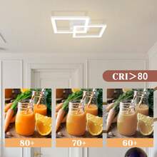 Glitzerlife Ceiling Lamp LED Ceiling Light Kitchen: 24W Kitchen Lamp Black Living Room Lamp Modern Design Hallway Lamp Warm White Hallway Bedroom Lamp Square Ceiling Lighting For Living Room Bedroom - trắng - Xem 8