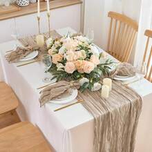18pcs Cheese Cloth Napkins, 20" X 20", Bohemian Style Coffee Color Cheesecloth Napkins, Suitable For Weddings, Bridal Showers, Parties, Gatherings, Daily Use, Thanksgiving, Christmas - Multicolor - View 9