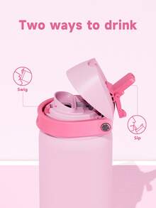 Meoky 32oz Vacuum Insulated Water Bottle with 2-in-1 Straw and Spout Lid, Insulated Cup, Keep Cold 24H, Leak-Proof, Fits in Car Cup Holder, Stainless Steel Tumbler for Sports, Travel, and School - 淺粉色 - 查看 4