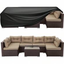 Patio Furniture Covers Rectangle, Outdoor Table Covers Waterproof, Heavy Duty Outdoor Furniture Cover, Patio Sectional Set Cover 90" L X 64" W X 28" H, Black - 長74英寸 x 寬47英寸 x 高28英寸 - 查看 1