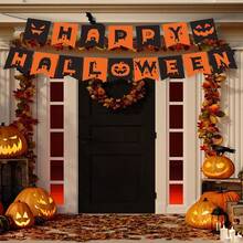 AFYPRTY 1 Set Halloween Paper Party Banner Happy Halloween Pennants Suitable For Halloween Decoration, Party Decoration, Home Decoration, Festival Supplies