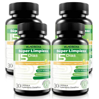 WindBoss 15 Días de Bienestar | Fórmula Herbal con Probióticos | Apoyo Natural para Hombres y Mujeres | 30 Cápsulas
