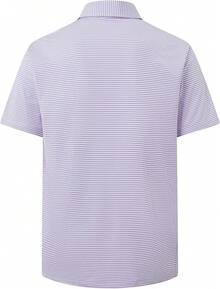 Golf Shirts For Men - Moisture Wicking Short Sleeve Performance Sport Casual Striped Collared Mens Polo Shirt-2025 - Sọc tím - Xem 2