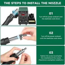 ILIBILIB 700W 2 In 1 Hot Air Gun Soldering Iron Kitwith LED Digital Display, Fast Heating To 500°C (932°F), Auto Sleep Mode, °C/°F Conversion, Heavy-Duty Construction - For Electronics Repair, PCB, DIY Projects - UK Plug(220-240V) - View 3