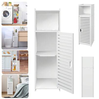 HSHa Bathroom Storage Cabinet, Waterproof Bathroom Cabinets, Free-Standing Floor Cabinets With Door And Shelves, Home Storage Organizer