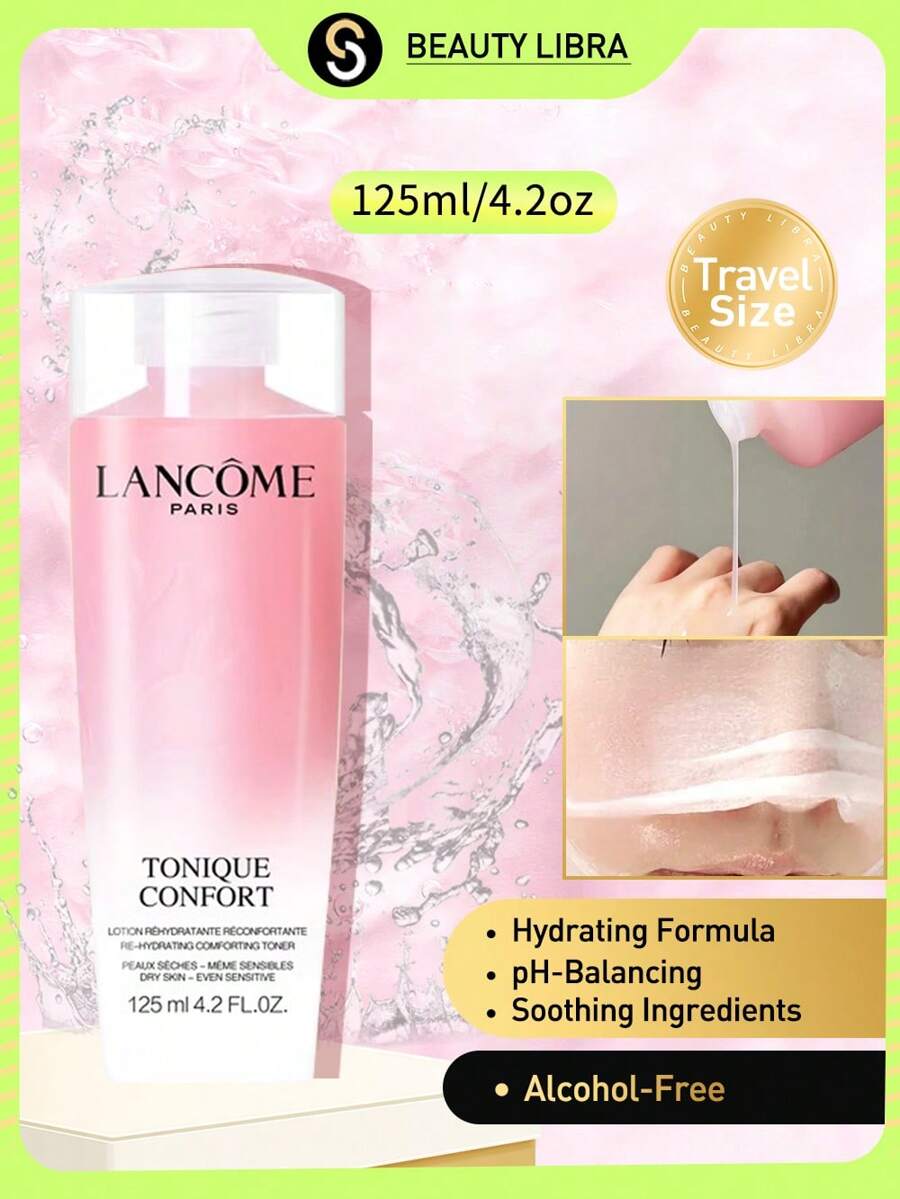 Lancôme Tonique Confort 保湿面部爽肤水、爽肤水、保湿爽肤水、无酒精爽肤水、PH 平衡爽肤水、温和去角质爽肤水 -125ml/4.23OZ - 粉色 - 查看 1