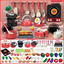 68pcs/93pcs Pink/Green Doll Kitchen Toys, Little Chef Toy Set, Simulated Kitchen Utensils Set, Lids, Scissors, Kitchen Toys, Children Toys